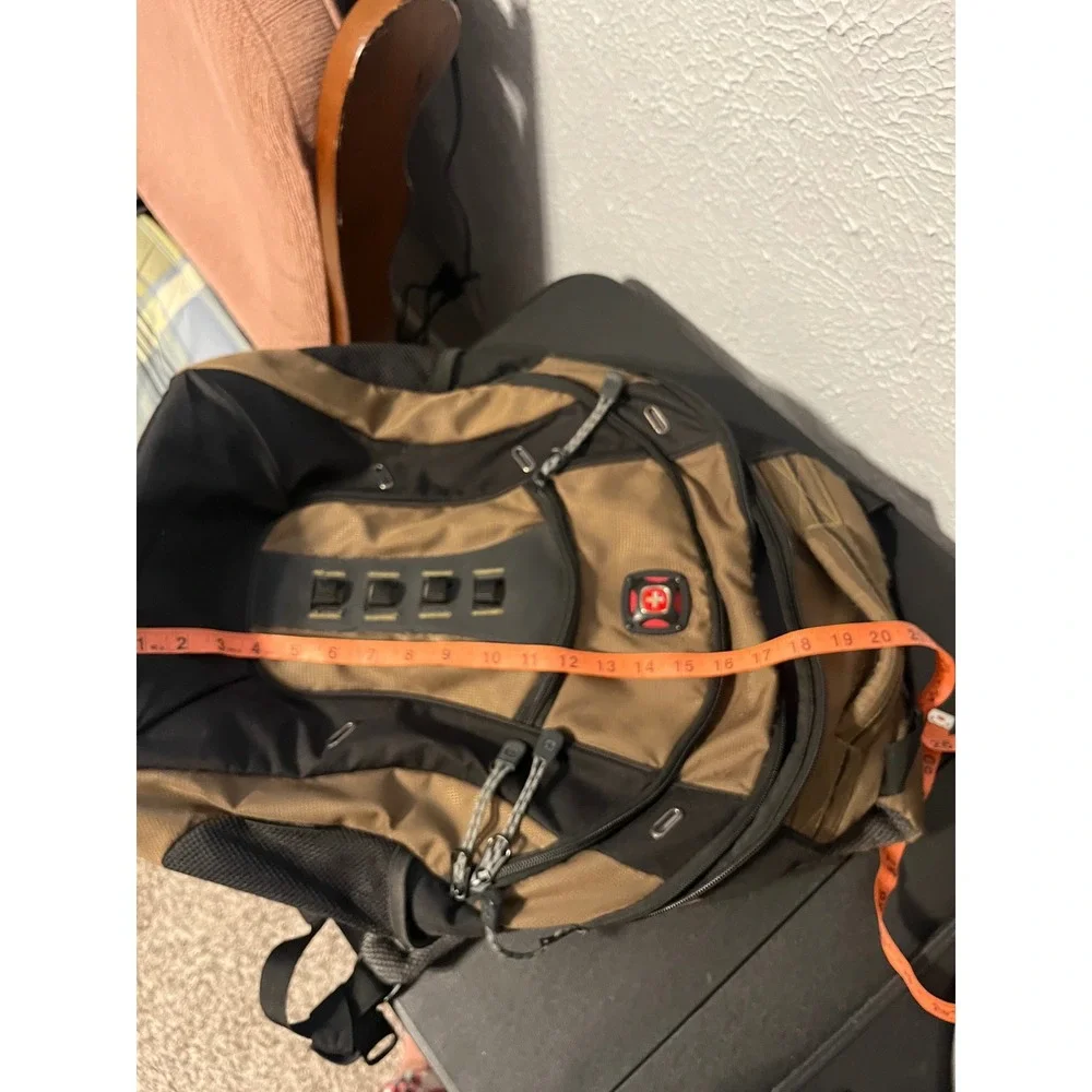 SwissGear Laptop Backpack Brown Black Multi Pocket Tech Travel Bag